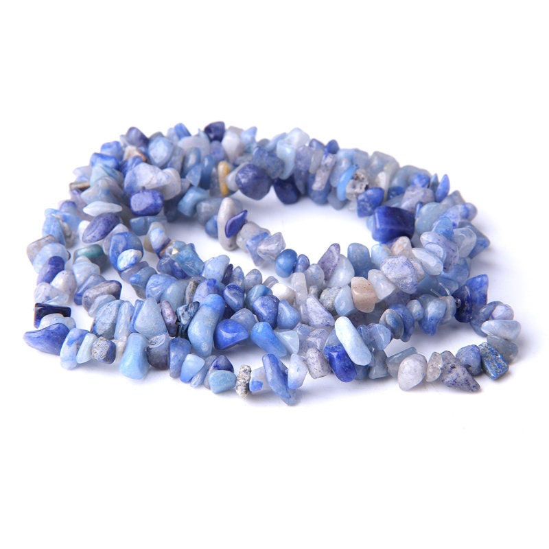 Perles pépites d'aventurine bleue 4-10 mm 32''
