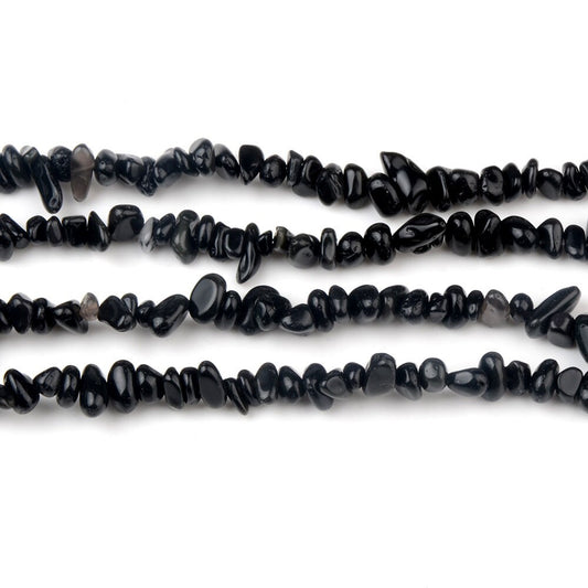 Black Tourmaline Chips Nugget Stone Beads 4-10mm 32''