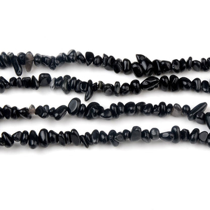 Perles de pépites de tourmaline noire 4-10 mm 32''