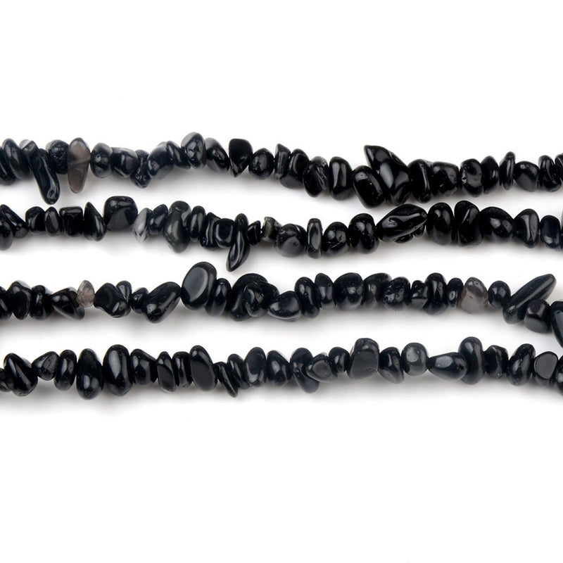 Black Tourmaline Nugget Beads 4-10mm 32''