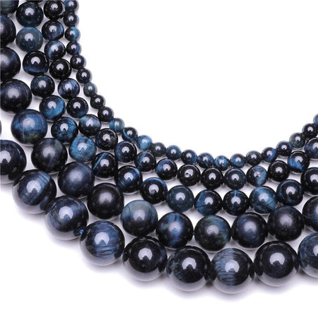 Lnk Blue Yellow Tiger Eye Beads Natural Gemstone Beads 4mm 6mm 8mm 10mm 12mm 14mm 15''