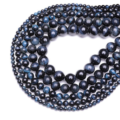 Lnk Blue Yellow Tiger Eye Beads Natural Gemstone Beads 4mm 6mm 8mm 10mm 12mm 14mm 15''