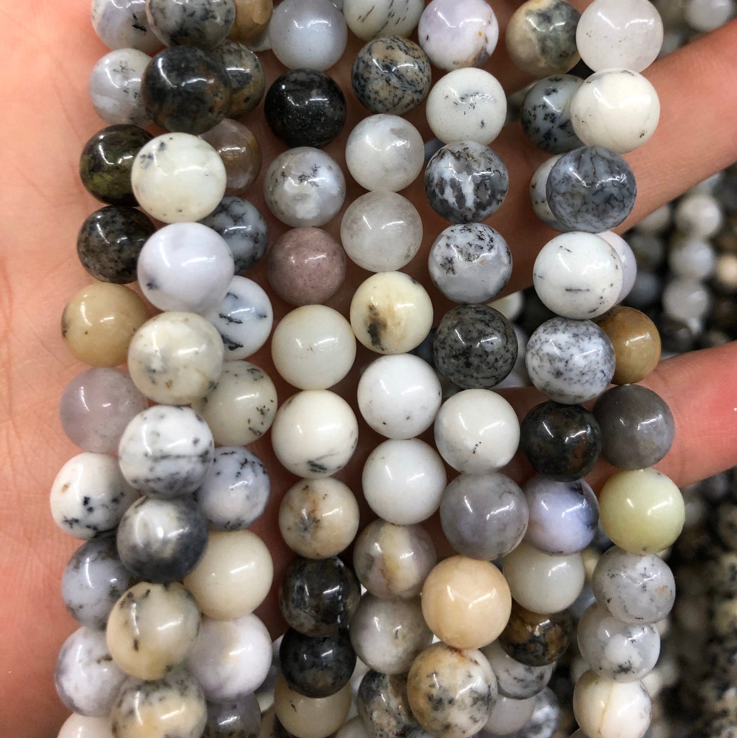 White Opal Beads 4mm 6mm 8mm 10mm 15''