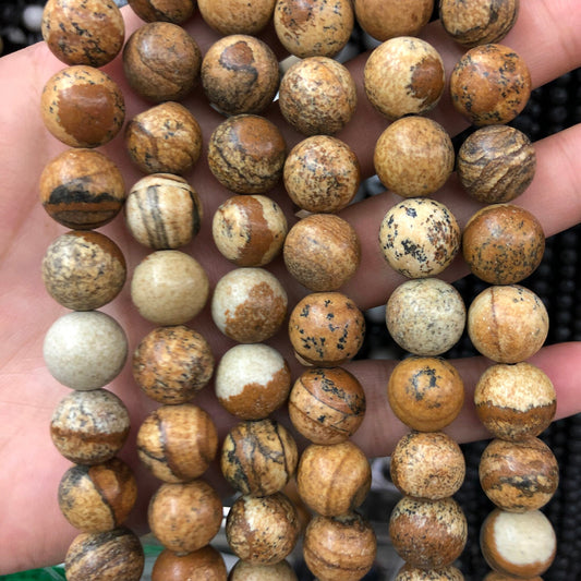 Picture Jasper Beads 4mm 6mm 8mm 10mm 12mm 15''