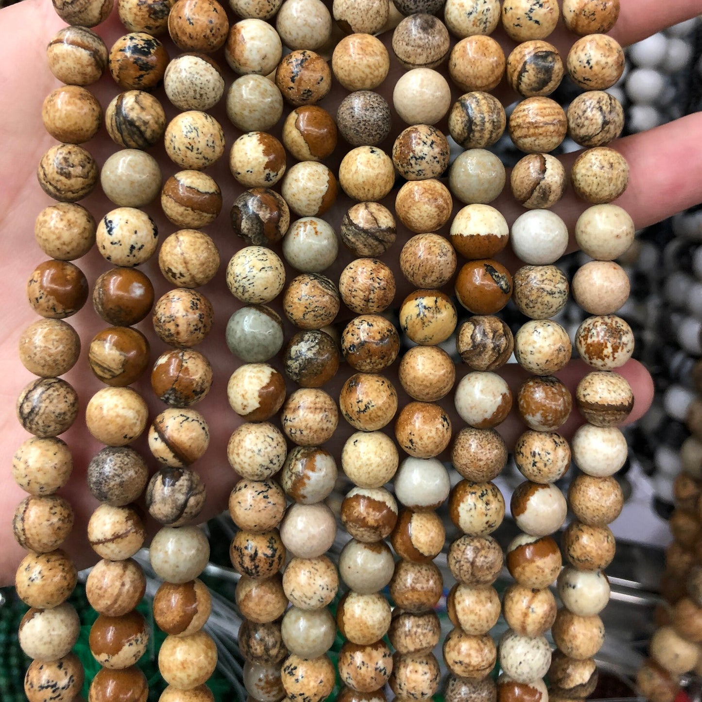 Picture Jasper Beads 4mm 6mm 8mm 10mm 12mm 15''