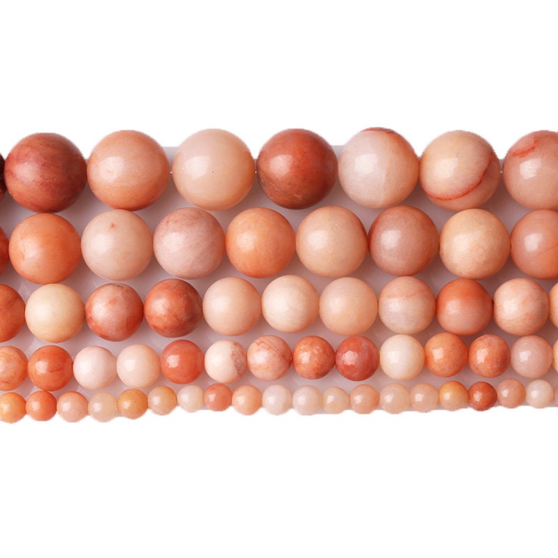 Pink Aventurin, Naturlig Ædelsten, Rund Sten 4mm 6mm 8mm 10mm 15''
