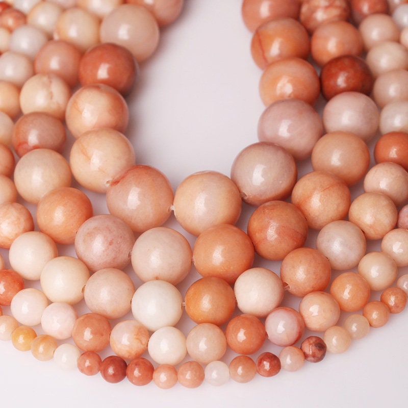 Pink Aventurin, Naturlig Ædelsten, Rund Sten 4mm 6mm 8mm 10mm 15''