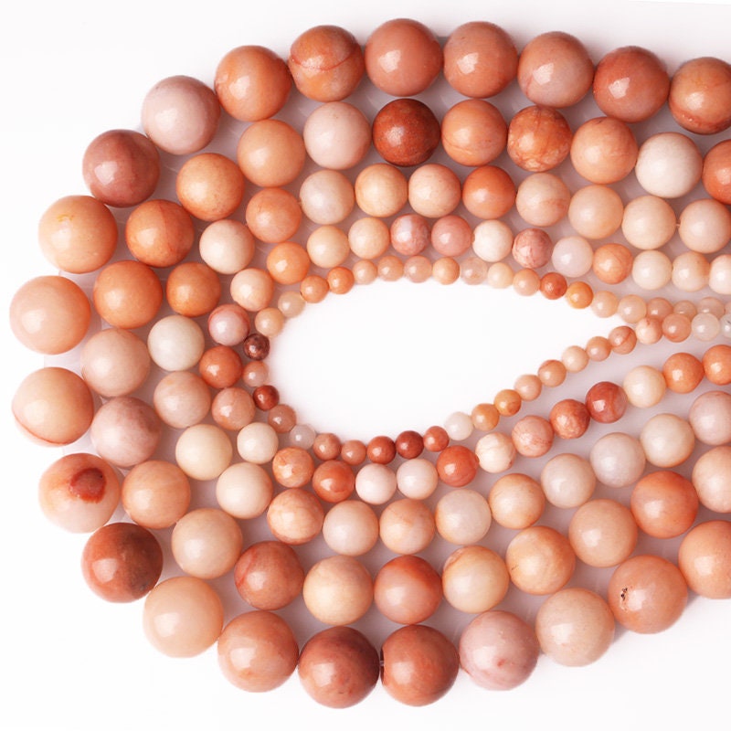 Pink Aventurin, Naturlig Ædelsten, Rund Sten 4mm 6mm 8mm 10mm 15''