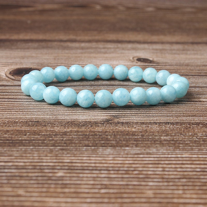 Blue Jade Armbånd Loose Beads Armbånd 6mm 8mm 10mm 8''