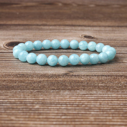 Blue Jade Armbånd Loose Beads Armbånd 6mm 8mm 10mm 8''