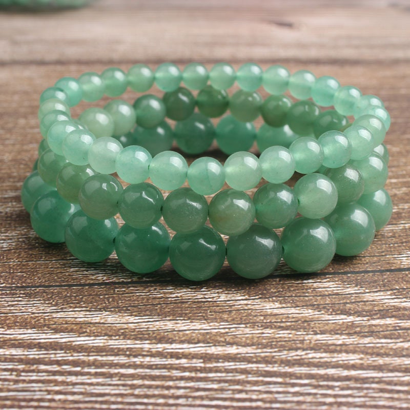 Grønt Aventurin Armbånd Stenperler Armbånd 4mm 6mm 8mm 10mm 8''