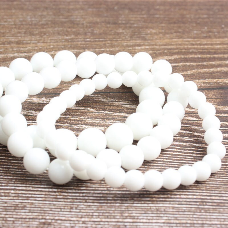 Hvidt jade armbånd, natursten armbånd 4mm 6mm 8mm 10mm 12mm 8''
