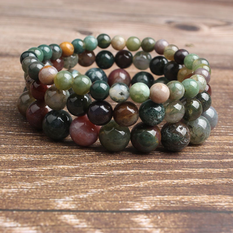 Indisk agat armbånd 8''