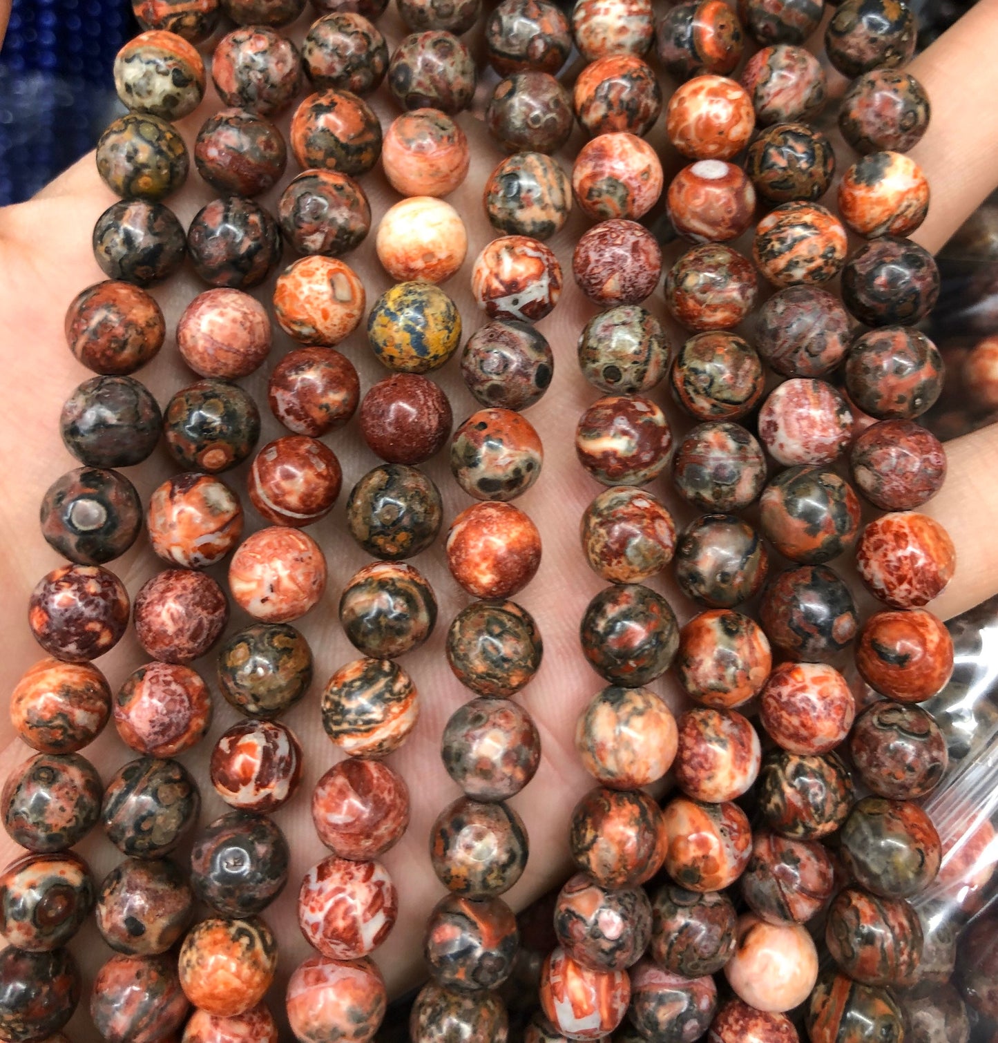 Red Leopard Jasper , Natural Gemstone , Round Stone  4mm 6mm 8mm 10mm 15''