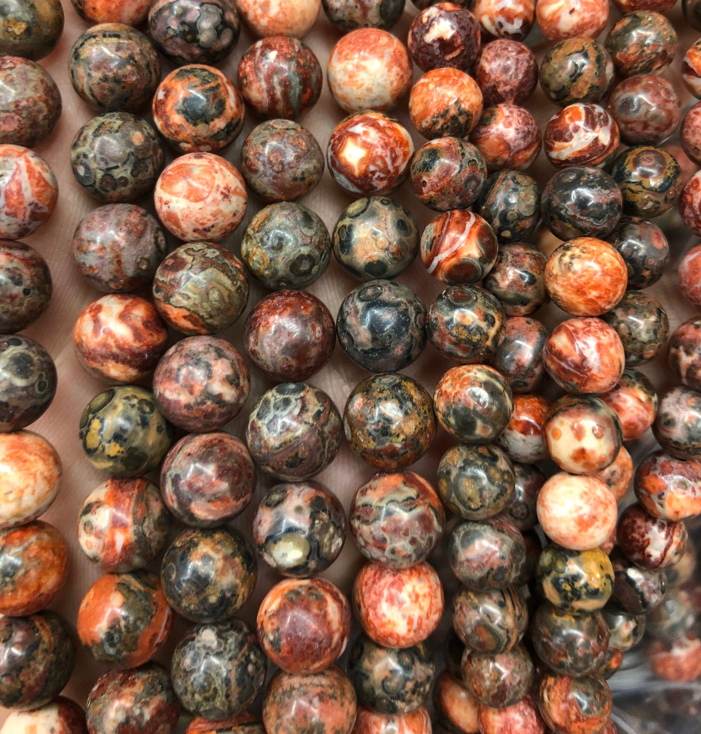 Red Leopard Jasper , Natural Gemstone , Round Stone  4mm 6mm 8mm 10mm 15''