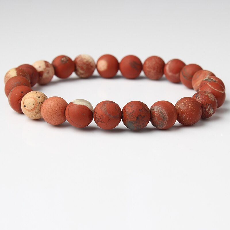 Natural Gemstone Beads Bracelet Matte Stone Bracelet 8mm 8''