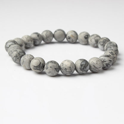 Matte Stone Bracelet 8mm 8''