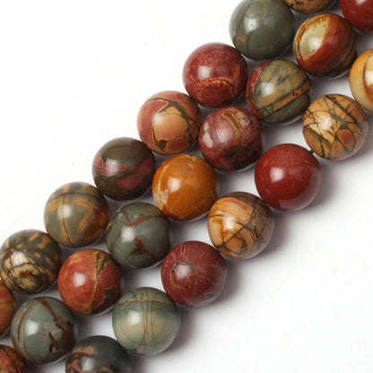 Red Picasso Jasper , Natural Gemstone  Round Loose Stone  4mm 6mm 8mm 10mm 12mm 15''