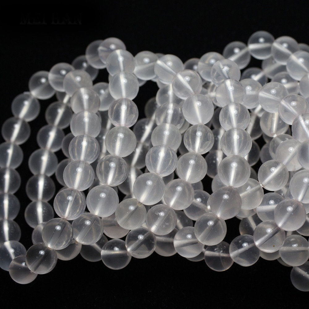 Milky Crystal Quartz Bracelet  7''