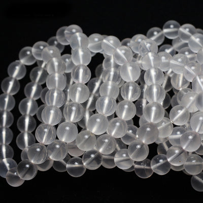 Milky Crystal Quartz Bracelet Stone Beads Bracelet 6mm 8mm 10mm 12mm 7''