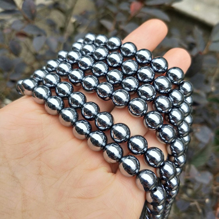 Perles en térahertz d'argent 2 mm, 3 mm, 4 mm, 6 mm, 8 mm, 10 mm, 12 mm, 15 pouces