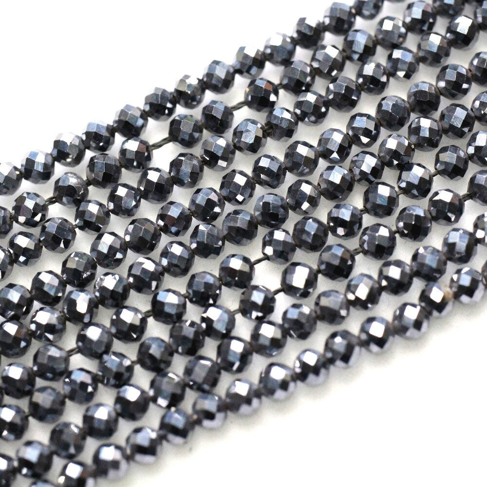 Terahertz Faceted Beads 2mm 3mm 4mm 15''