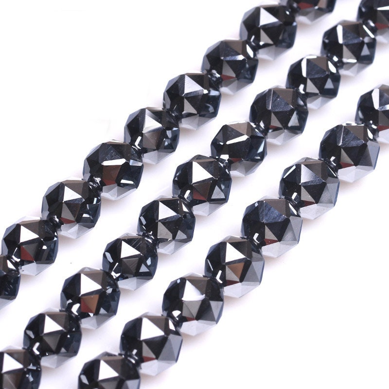 Terahertz Nugget Faceted Beads 6mm 8mm 10mm 15''