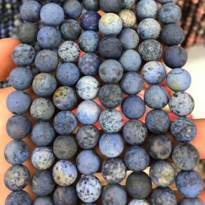 Dumortierite Matte Stone Beads 4mm 6mm 8mm 10mm 12mm 15''