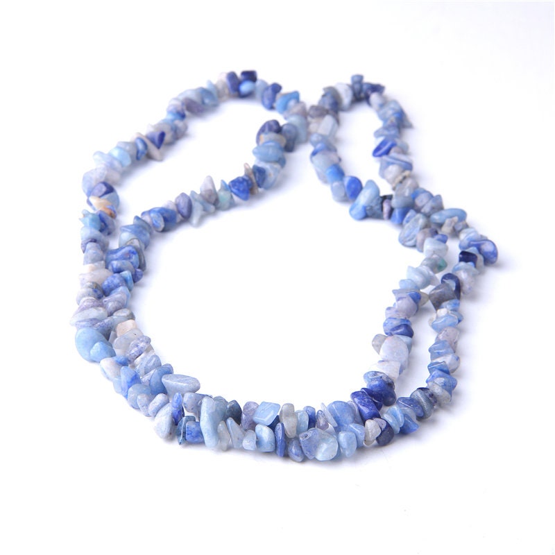 Perles pépites d'aventurine bleue 4-10 mm 32''