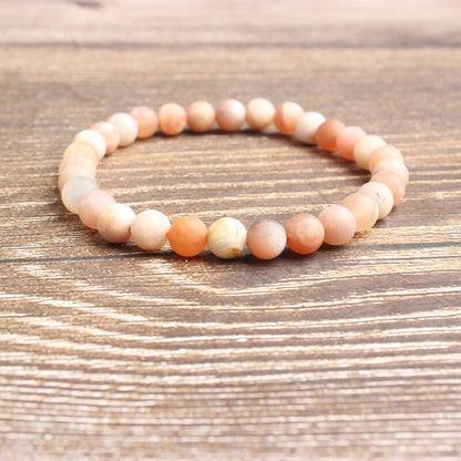 Sunstone Matte Beads Bracelet 8''