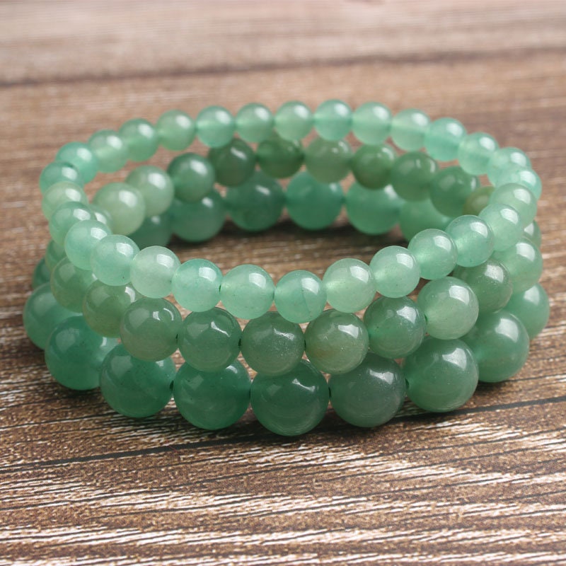 Grønt Aventurin Armbånd Stenperler Armbånd 4mm 6mm 8mm 10mm 8''