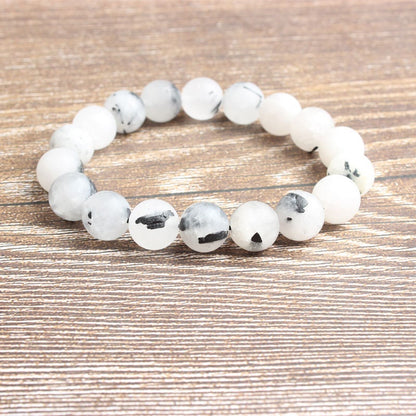 Black Rutilated Quartz Bracelet  8''