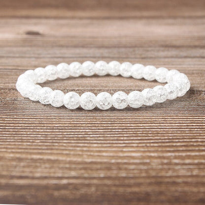 Bracelet de perles de cristal de quartz craquelé 8''