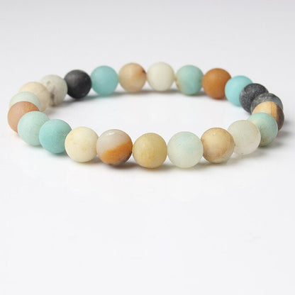Matte Stone Bracelet 8mm 8''