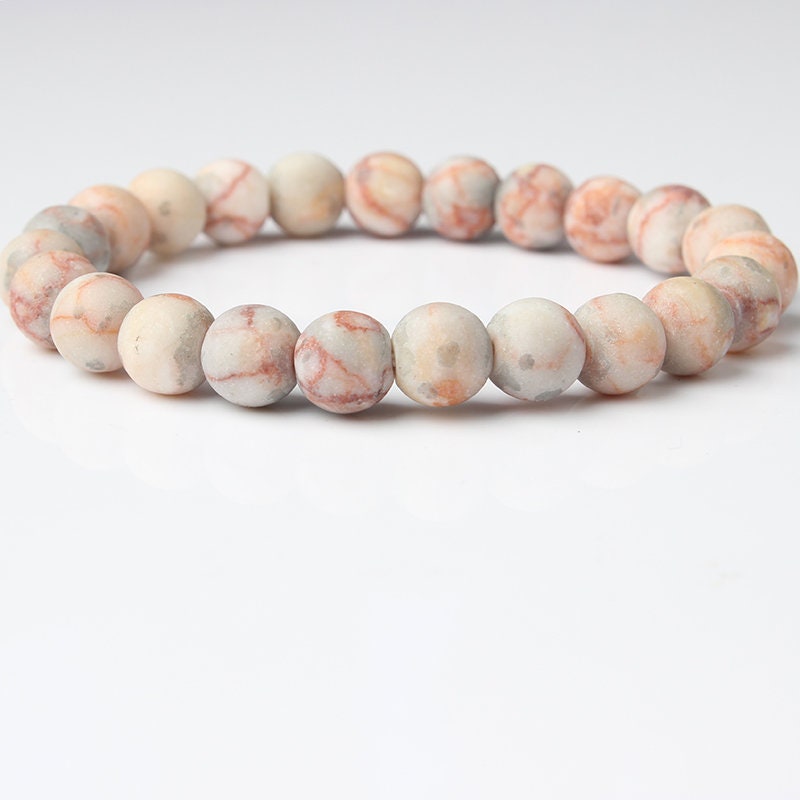 Mat stenarmbånd 8 mm 8''