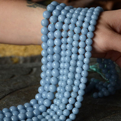Blue Angelite Stone Beads 4mm 6mm 8mm 10mm 12mm 15''