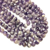 Perles d'améthyste violette et blanche, pierres précieuses naturelles, 10 mm, 15 pouces