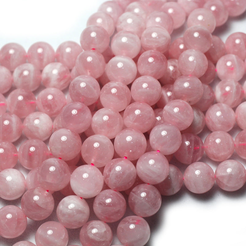 Madagascar Rose Quartz Beads Natural Gemstone Beads 6mm 8mm 10mm 15''