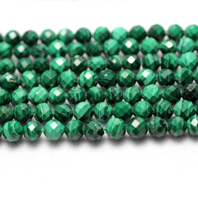 Genuine Malachite Faceted Beads 2mm 3mm 4mm 15''