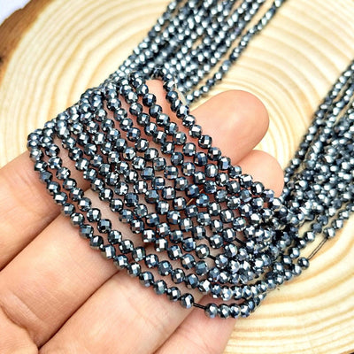 Terahertz Faceted Beads 2mm 3mm 4mm 15''