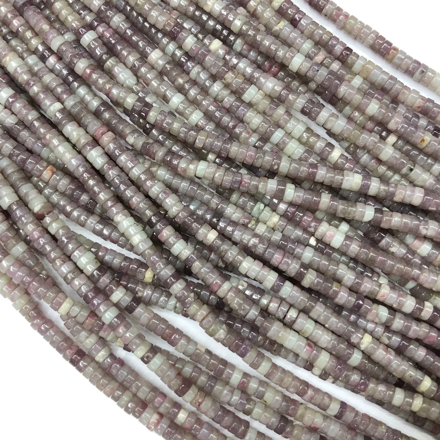 2x4mm Lepidolite Rondelle Beads