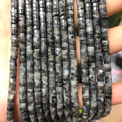 Perles rondelles en labradorite noire 2/3 x 4 mm, 38 cm