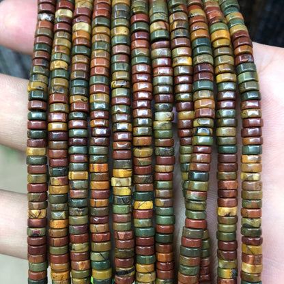 2x4mm Picasso Jasper Rondelle Beads 15''