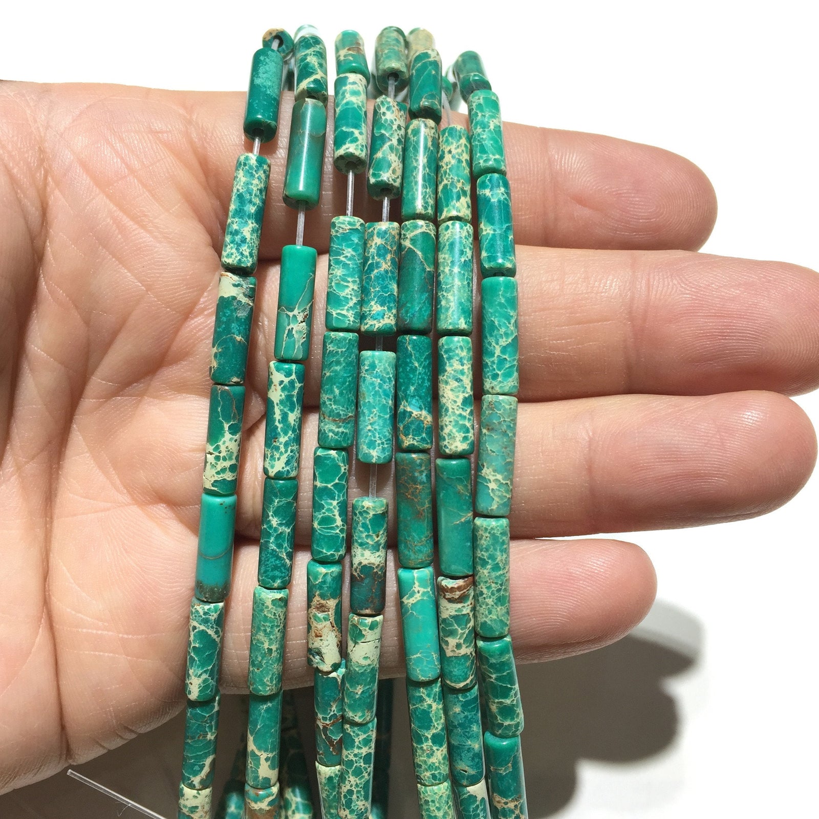 Impression Jasper Tube Beads 4x13mm 15''