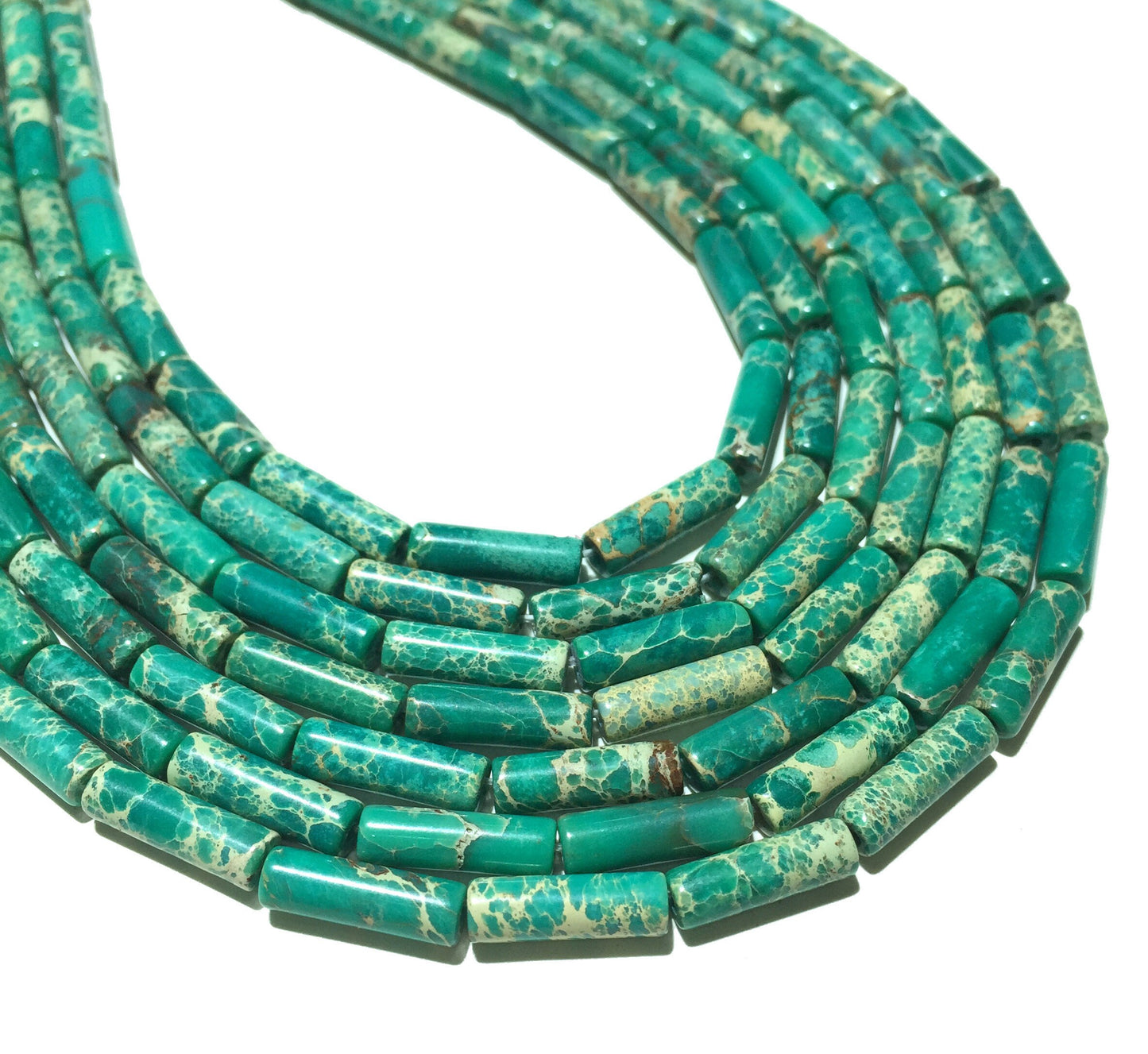 4x13mm Impression Jasper Tube Beads 15''
