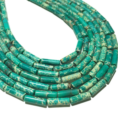 4x13mm Impression Jasper Tube Beads 15''