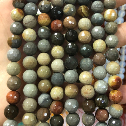 Ocean Jasper Faceted Beads 6mm 8mm 10mm 15''