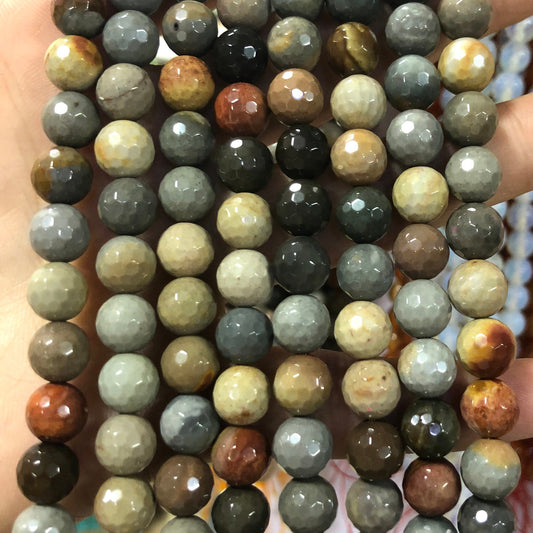 Ocean Jasper Faceted Beads 6mm 8mm 10mm 15''