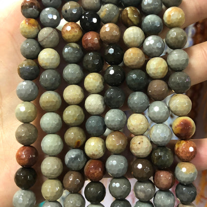 Ocean Jasper Faceted Beads 6mm 8mm 10mm 15''
