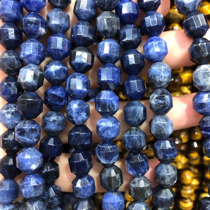 Sodalite Tube Faceted Beads Natural Gemstone Beads 9-10mm 15''
